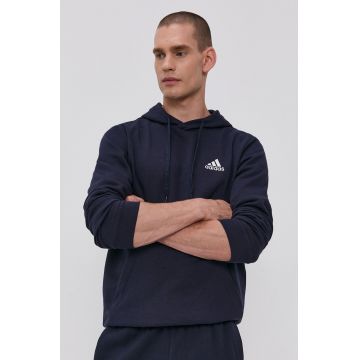 Adidas Bluză H12216 bărbați, culoarea albastru marin, material neted