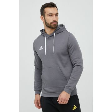 adidas Performance bluză Entrada 22 bărbați, culoarea gri, cu glugă, uni HB0578