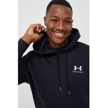 Under Armour bluza barbati, culoarea negru, cu glugă, cu imprimeu