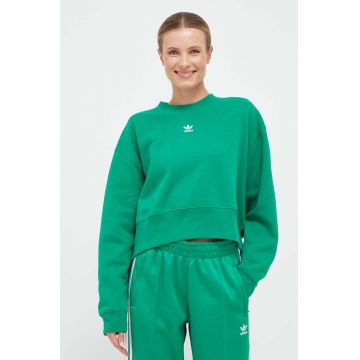 adidas Originals bluza femei, culoarea verde, cu imprimeu