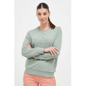 Mammut bluza Core ML Logo femei, culoarea verde, cu imprimeu