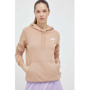 Puma bluză femei, culoarea bej, cu glugă, imprimeu 848332