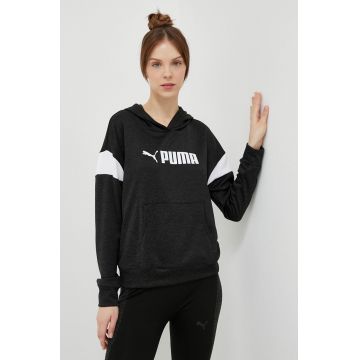 Puma hanorac de antrenament Fit Tech culoarea negru, cu glugă, modelator