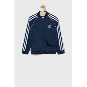 adidas Originals bluza copii culoarea albastru marin, cu imprimeu