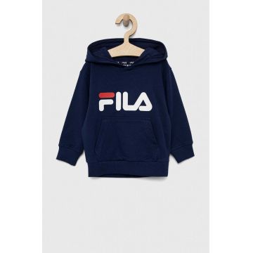 Fila bluza copii culoarea albastru marin, cu glugă, cu imprimeu