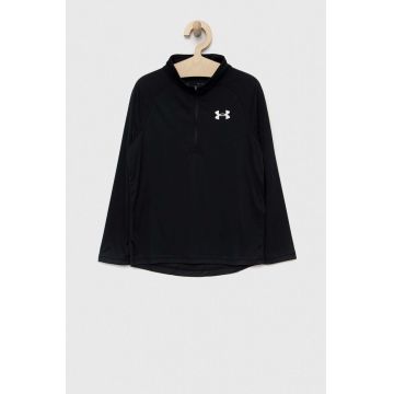 Under Armour bluza copii culoarea negru, neted