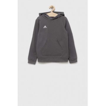 adidas Performance bluza copii ENT22 HOODY Y culoarea gri, cu glugă, neted