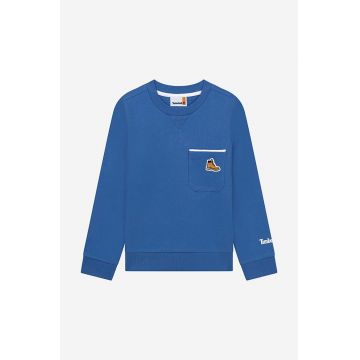 Timberland bluza copii Sweatshirt culoarea albastru marin, neted