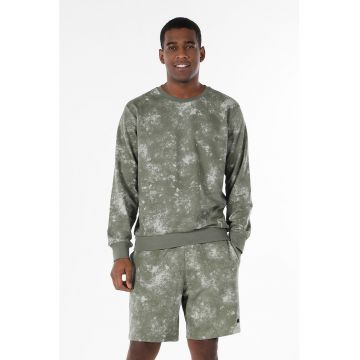 Bluza sport cu model tie-dye - Alb prafuit - Verde militar -