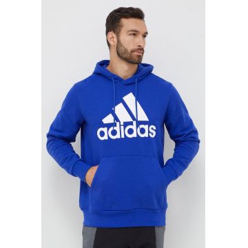 adidas hanorac de bumbac barbati, cu glugă, cu imprimeu