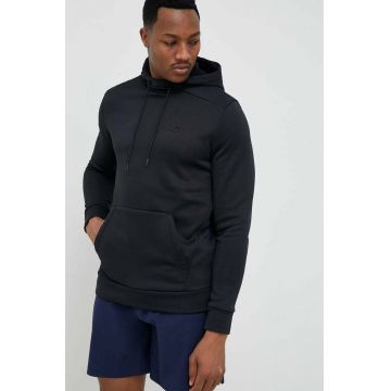 Under Armour bluză trening culoarea negru, cu glugă, neted