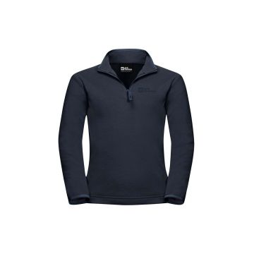 Jack Wolfskin bluza copii TAUNUS HALFZIP culoarea albastru marin, neted