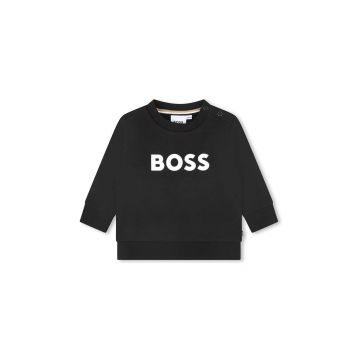 BOSS bluza copii culoarea negru, cu imprimeu