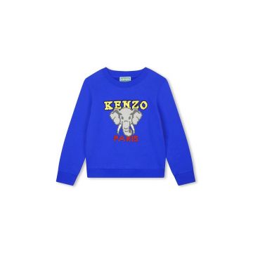 Kenzo Kids hanorac de bumbac pentru copii culoarea albastru marin, cu imprimeu