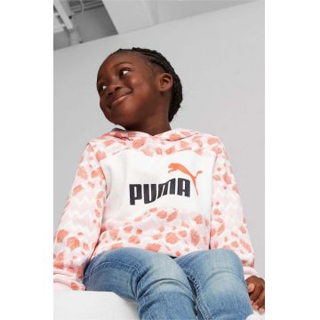 Puma bluza copii ESS MIX MTCH Hoodie TR culoarea roz, cu glugă, modelator