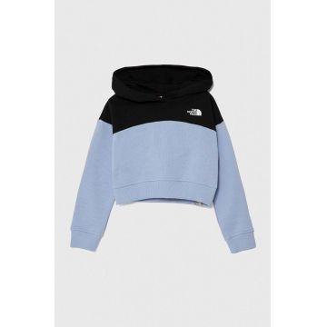 The North Face hanorac de bumbac pentru copii G DREW PEAK CROP P/O HOODIE cu glugă, neted