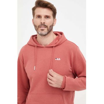 Fila bluza barbati, culoarea roz, cu glugă, neted