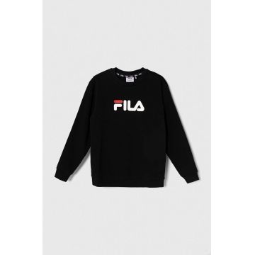 Fila bluza copii culoarea negru, cu imprimeu