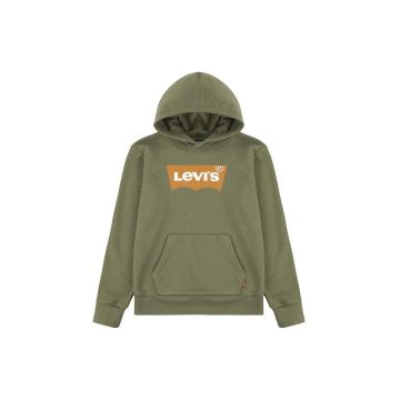 Levi's bluza copii culoarea verde, cu glugă, cu imprimeu