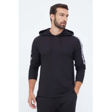 Michael Kors bluză lounge culoarea negru, cu glugă, cu imprimeu