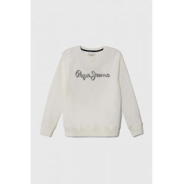 Pepe Jeans bluza copii culoarea alb, cu imprimeu