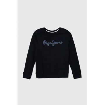 Pepe Jeans bluza copii culoarea albastru marin, cu imprimeu