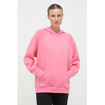 adidas bluza femei, culoarea roz, cu glugă, neted