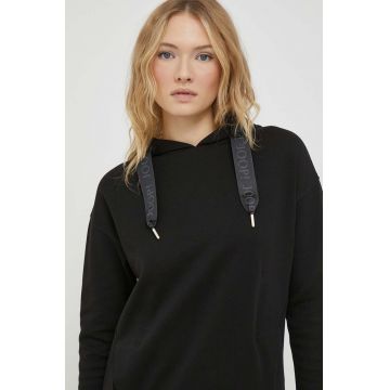 Joop! bluza femei, culoarea negru, cu glugă, neted