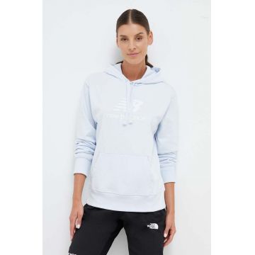 New Balance bluza femei, cu glugă, cu imprimeu