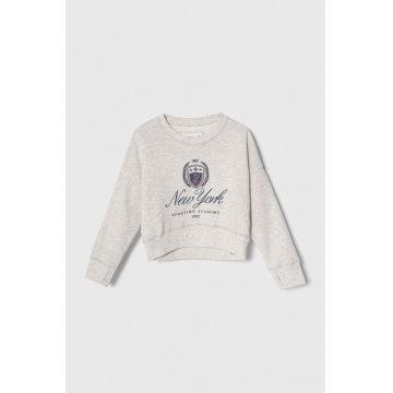 Abercrombie & Fitch bluza copii culoarea gri, cu imprimeu