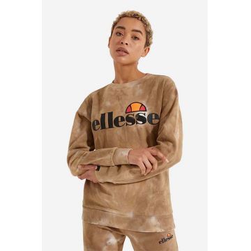 Ellesse bluză Agata Tie Dye femei, culoarea maro, modelator SGK11290-BROWN