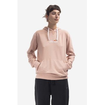 Ellesse hanorac de bumbac Daphni Oh Hoody femei, culoarea roz, cu glugă, cu imprimeu SGM14014-PINK