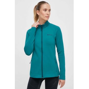 Jack Wolfskin hanorac Baiselberg culoarea verde, neted