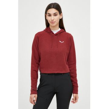 Salewa hanorac Lavaredo Hemp culoarea bordo, cu glugă, cu imprimeu