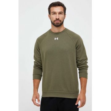 Under Armour bluza barbati, culoarea verde, neted