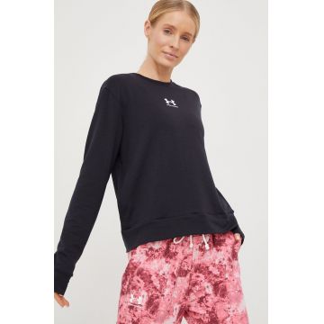 Under Armour hanorac de antrenament Rival femei, culoarea negru, neted