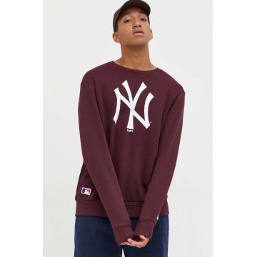 New Era bluza barbati, culoarea bordo, cu imprimeu, NEW YORK YANKEES