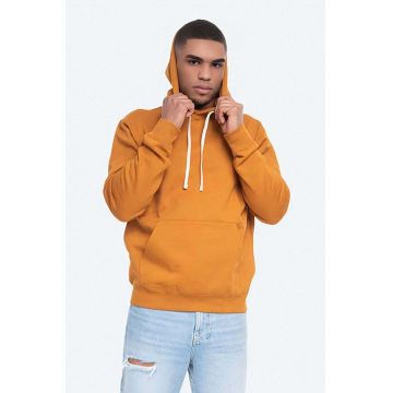 Wood Wood bluză Ian Hoodie Camel 10025605.2424 bărbați, culoarea portocaliu, cu glugă, cu imprimeu