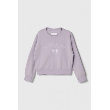 Abercrombie & Fitch bluza copii culoarea violet, cu imprimeu