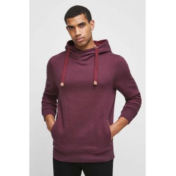 Medicine bluza barbati, culoarea bordo, cu glugă