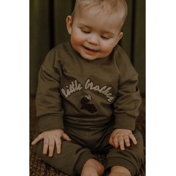 That's mine bluza bebe 005073 Finley Little Brother Sweatshirt culoarea maro, cu imprimeu