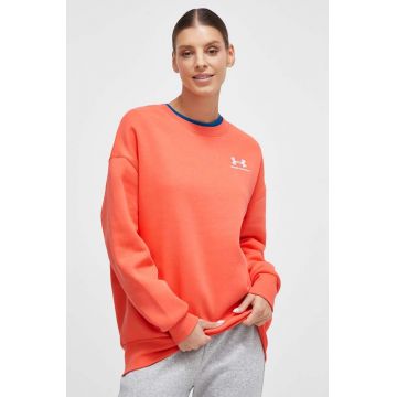 Under Armour bluza femei, culoarea portocaliu, cu imprimeu