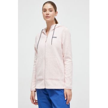 Columbia hanorac Sweater Weather culoarea roz, cu glugă, melanj