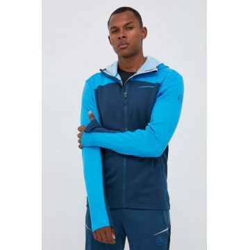 LA Sportiva hanorac Cosmic Hoody culoarea albastru marin, cu glugă, modelator