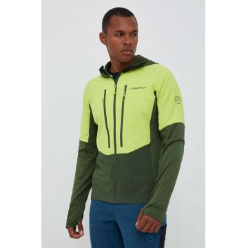 LA Sportiva hanorac Session Tech Hoody culoarea verde, cu glugă, modelator