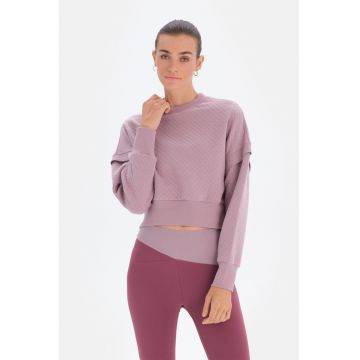 Bluza sport crop cu model matlasat