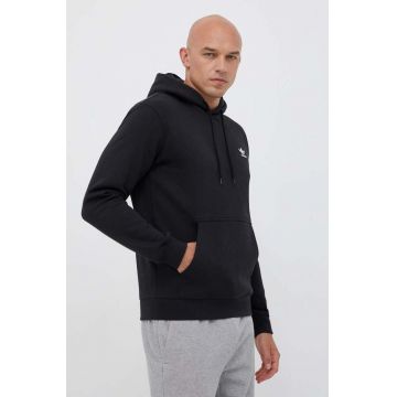 adidas Originals bluză bărbați, culoarea negru, cu glugă, cu imprimeu IM4522