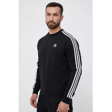 adidas Originals bluză 3-Stripes bărbați, culoarea negru, cu imprimeu IM2087