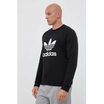 adidas Originals hanorac de bumbac barbati, culoarea negru, cu imprimeu