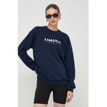 La Mania bluza femei, culoarea albastru marin, cu imprimeu